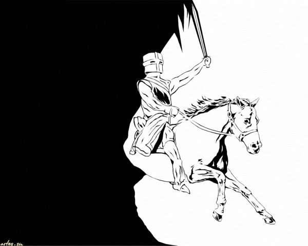 Рыцарь черно белый