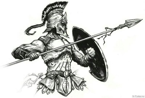 Тату воин гоплит