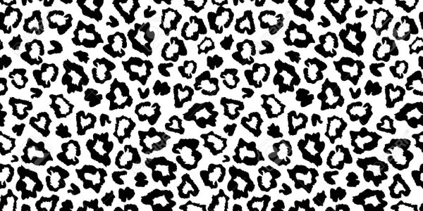 Черно белый леопардовый принт