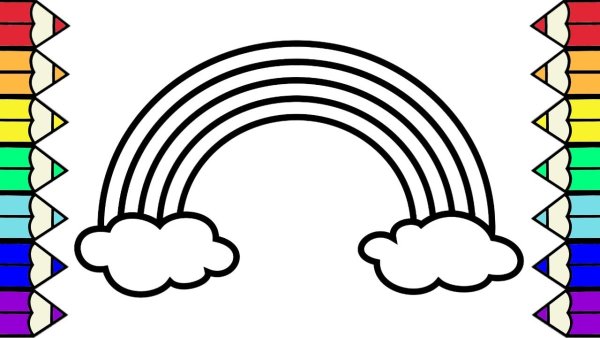 Радуга раскраска для детей