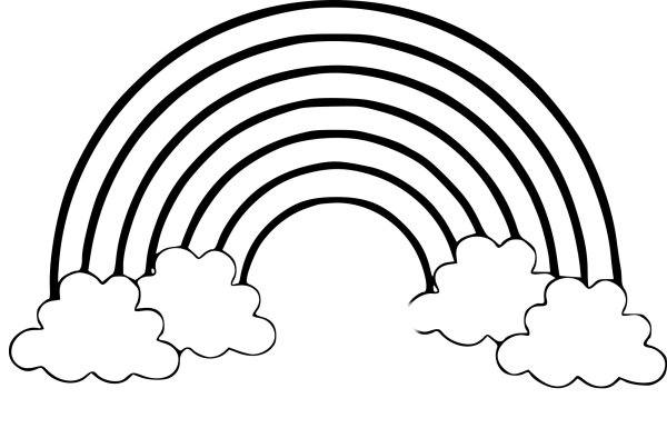 Радуга картинка для детей раскраска