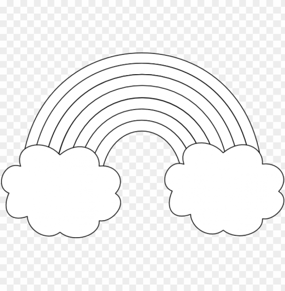 Раскраска Радуга с облаками
