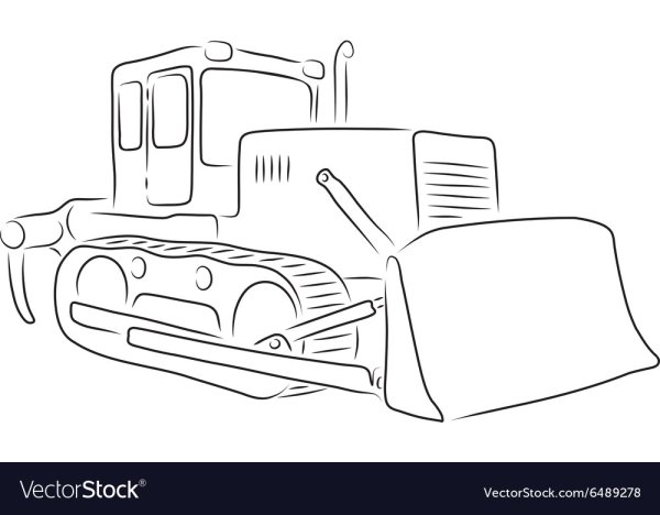 Бульдозер черно белый