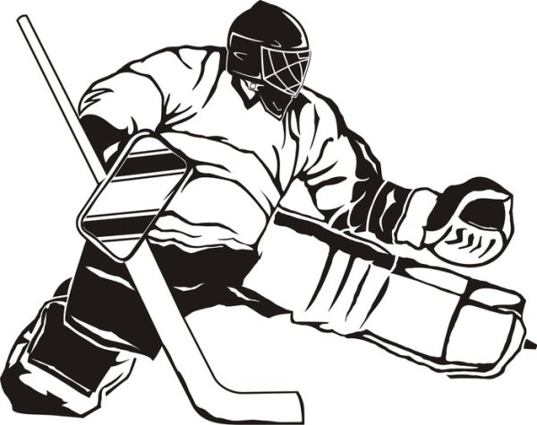 Хоккейный вратарь рисунок сзади