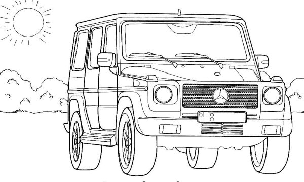 Раскраска Мерседес Гелендваген