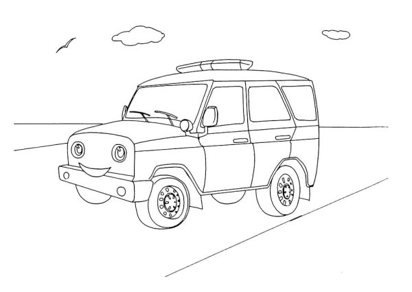 Раскраска милицейская машина