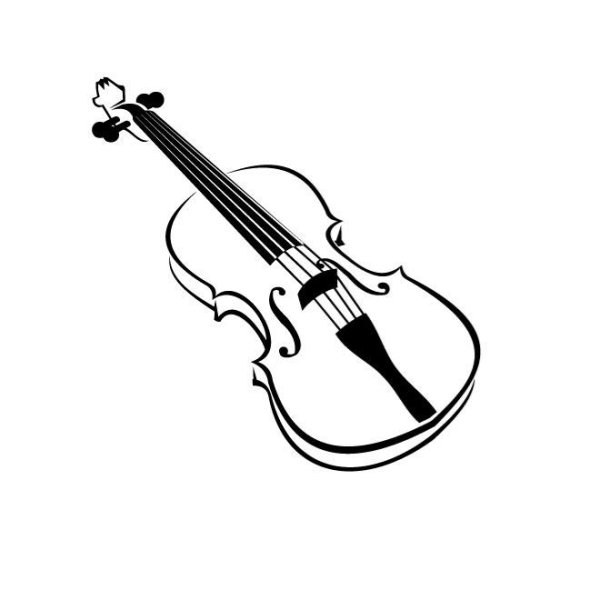 Стилизованная скрипка на белом фоне