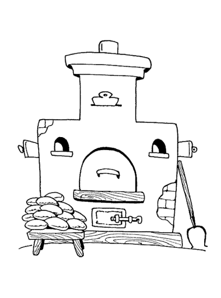 Печка сбоку рисунок