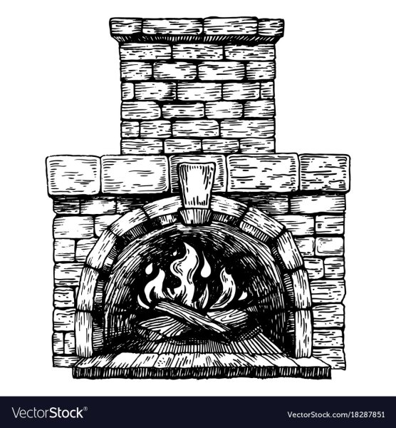 Нарисовать камин на печке