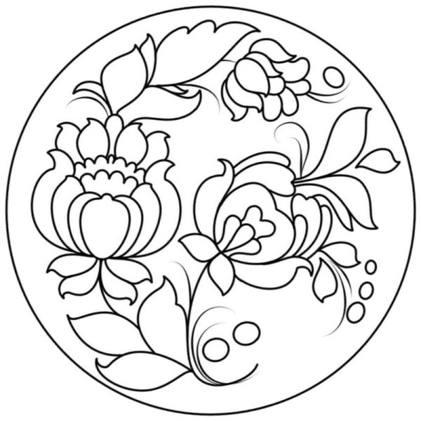 Жостовский поднос контур