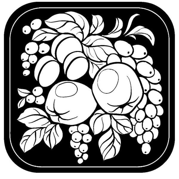 Жостовский поднос контур