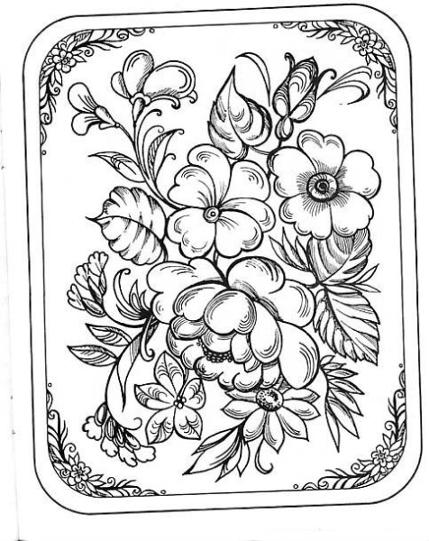 Жостовский поднос контур