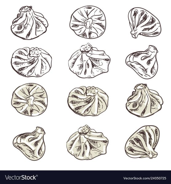 Хинкали нарисованные