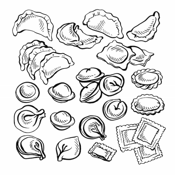 Пельмени нарисованные