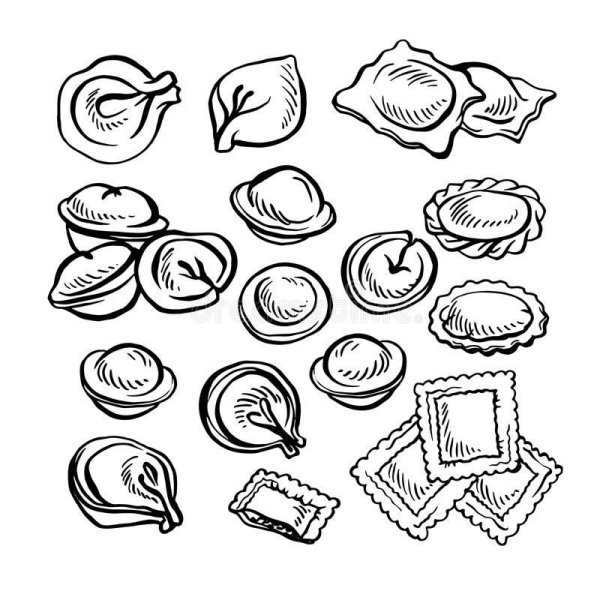 Пельмени раскраска