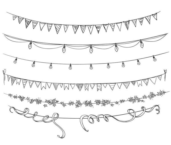 Гирлянда раскраска