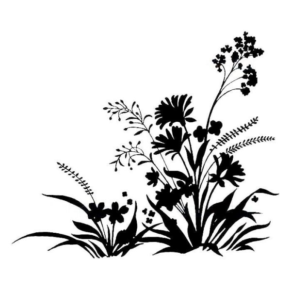 Полевые с цветами силуэт