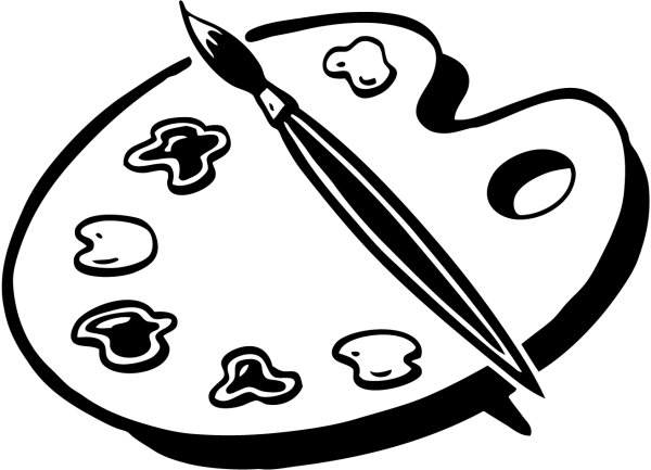 Раскраска палитра с кистью