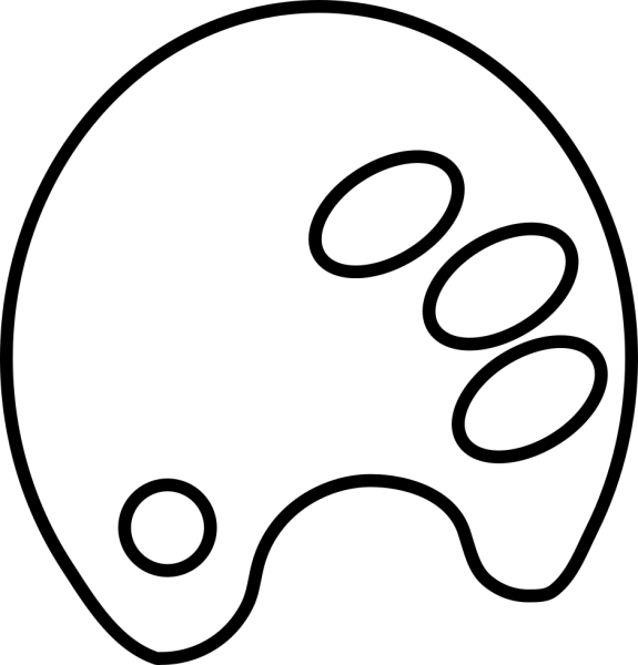 Палитра с красками рисунок