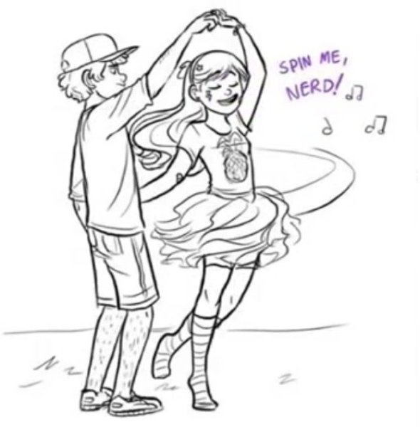 Раскраска Гравити Фолз взрослые Диппер и Мейбл