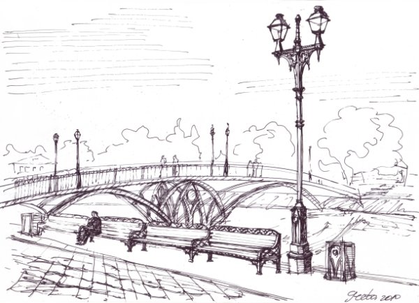 Набережная карандашом