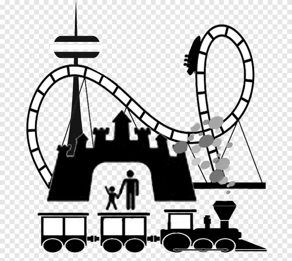 Силуэт парка аттракционов