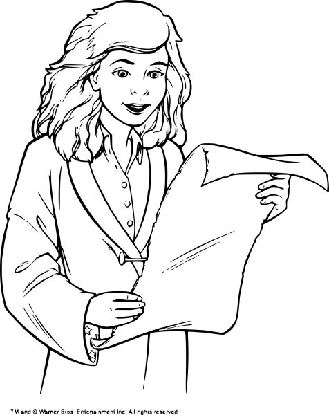 Раскраски Гарри Поттер аниме Гермиона