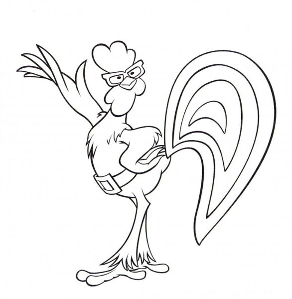 Петух раскраска