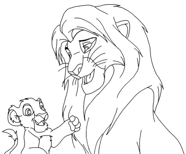 Раскраска Симба Король Лев