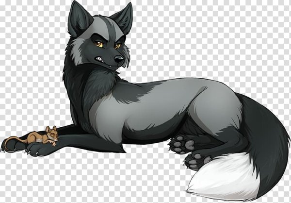 Фурри чернобурая лисица