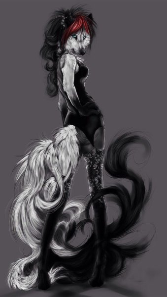 Девушка и демон волк