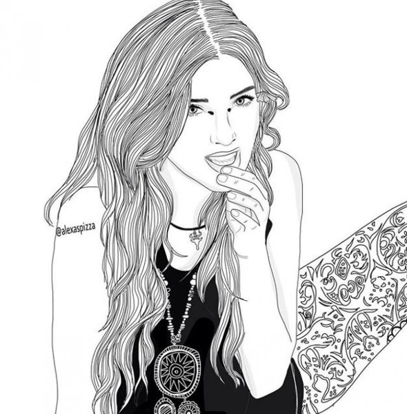 Рисунки девушек карандашом в стиле арт