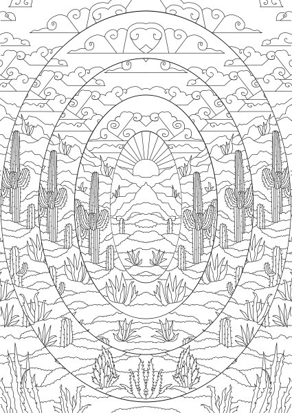 Арт раскраска узоры в стиле хиппи