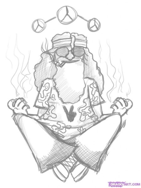 Хиппи эскизы