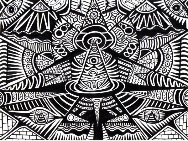 Психодел черно белый