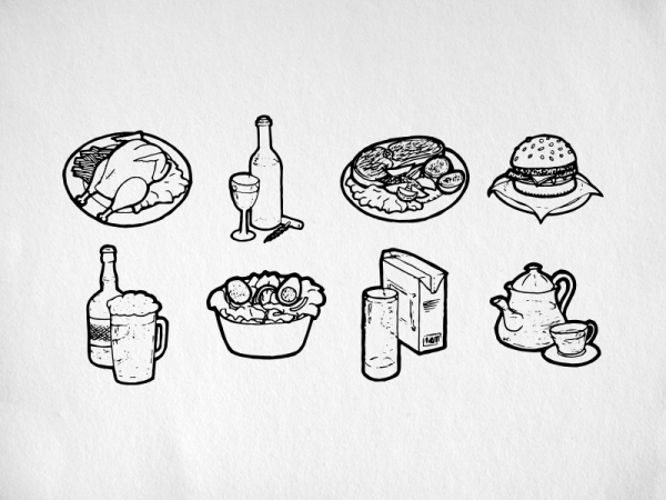 Раскраски для девочек еда