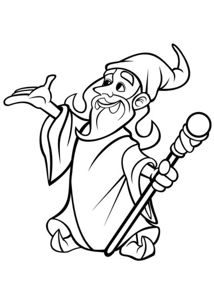 Волшебник раскраска для детей