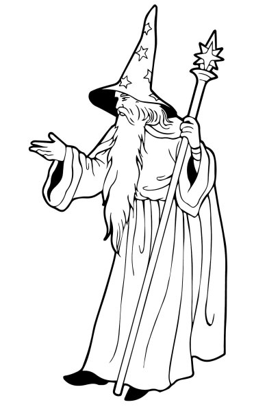 Волшебник раскраска