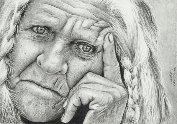 Старуха рисунок