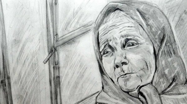 Раскраска бабушка