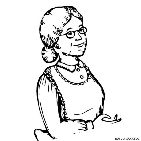Раскраска бабушка