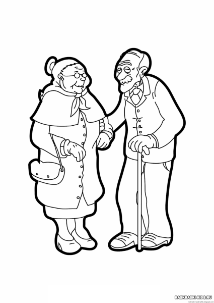 Раскраска бабушка