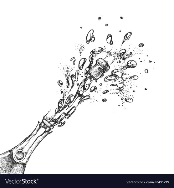 Шампанское с брызгами вектор