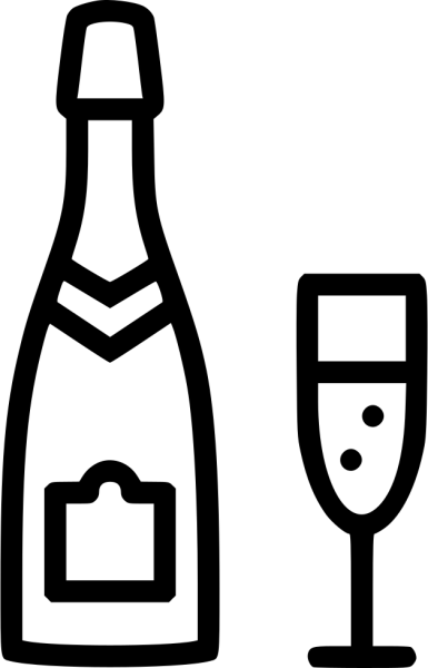 Бутылка шампанского контур