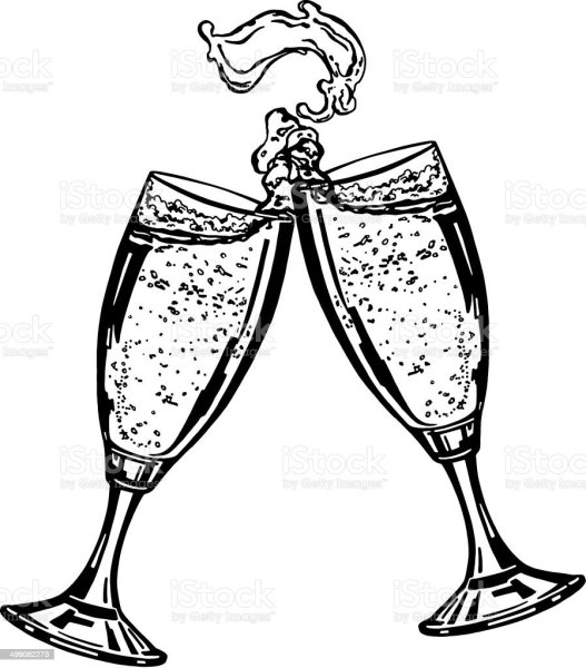 Бокал шампанского вектор