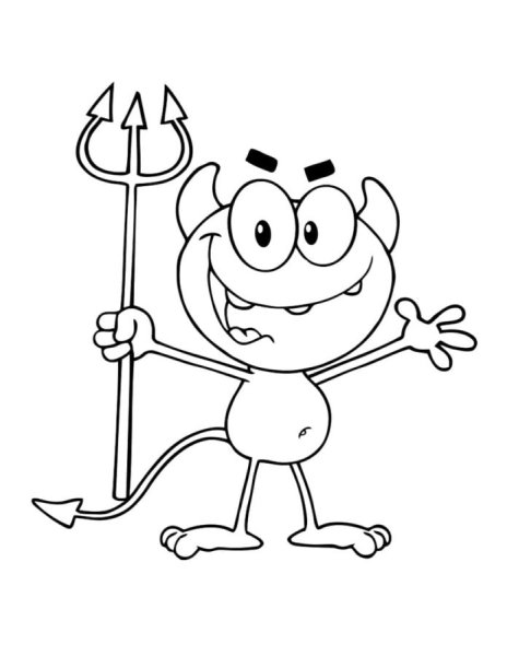 Черт раскраска для детей