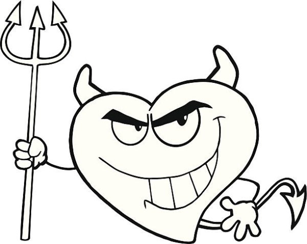 Чертик раскраска