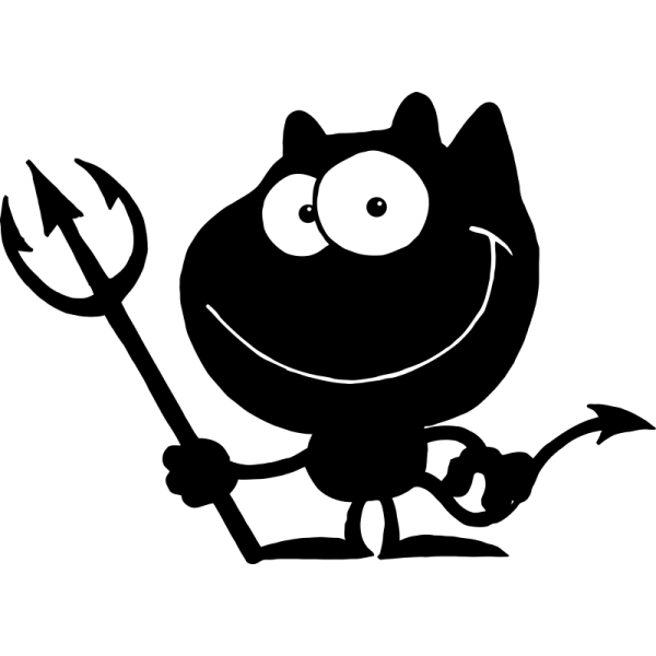 Чертенок черно белая