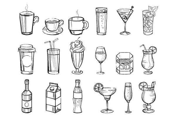Напитки рисунок карандашом