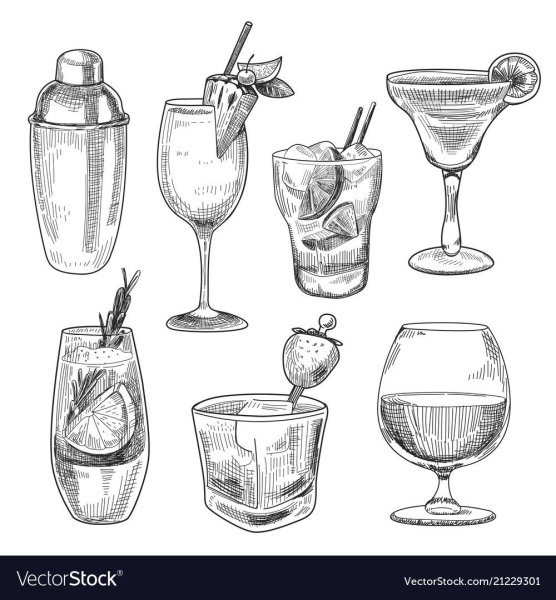 Скетч коктейлей алкогольные